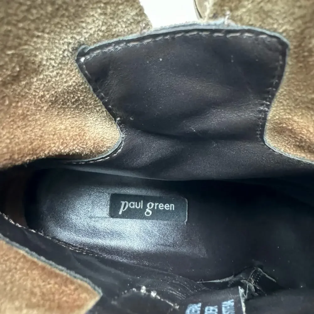 Paul Green Sheridan Chocolate Brown Nubuck Suede Leather Double Zip Booties